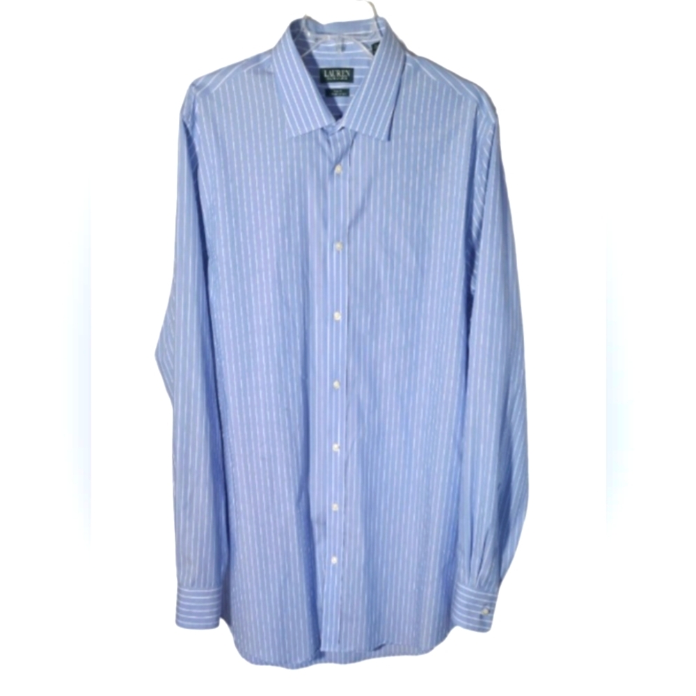 Men's Ralph Lauren Tall Fit Luxury Blue Pinstripe Dress Shirt